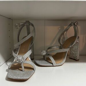 Giani Bernini Silver Glitter Heels